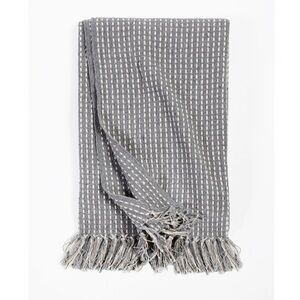 NEW Pom Pom at home Jasper Oversized Throw Blanket Blue Grey 60"x90"